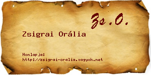 Zsigrai Orália névjegykártya